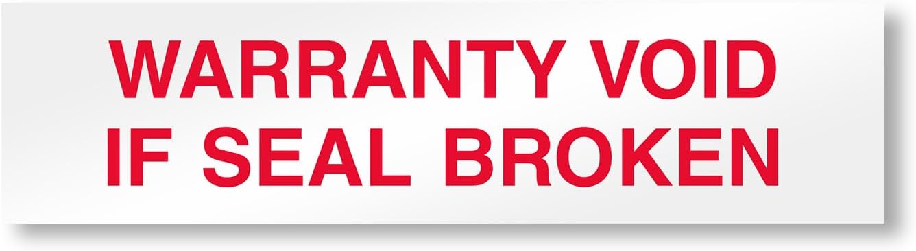 SmartSign "Warranty Void If Seal Broken" Label | 2" x 0.5" Tamper Resistant Vinyl, Pack of 160, Made in USA