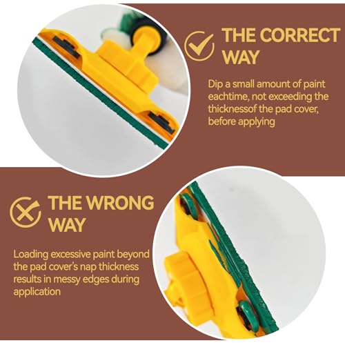 Paint Edger Tool Kit for Walls – 360° Rotating Paint Edging Tool with Corner & Trim Pads, 9" Paint Pad, Mini Decorative Edger, Paint Tray & 12 Refill Pads (for Baseboards, Ceilings, Interior Walls) Paint Edger Tool Kit for Walls – 360° Rotating Paint Edging Tool with Corner & Trim Pads, 9" Paint Pad, Mini Decorative Edger, Paint Tray & 12 Refill Pads (for Baseboards, Ceilings, Interior Walls) - Image 8