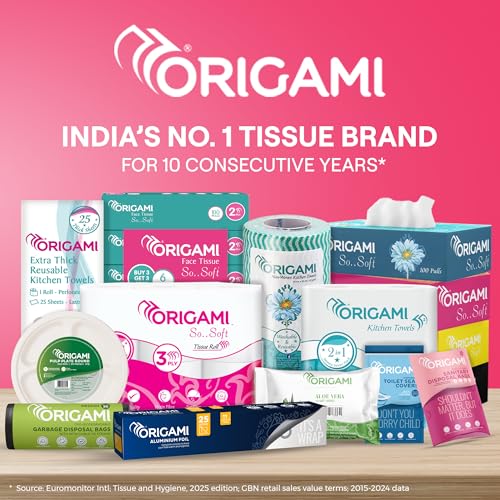 Image of Origami Wipes - 15 x 20 cm - 25 Pulls Per Pack - Pack of 5-125 Wipes - Assorted Fragrances