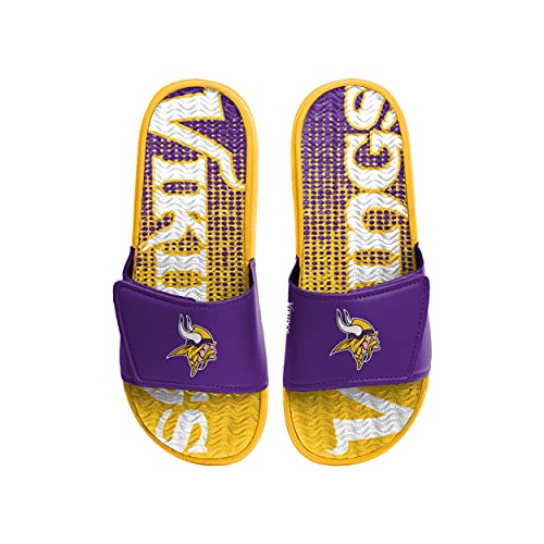 FOCO Minnesota Vikings NFL Mens Gradient Wordmark Gel Slide - L2