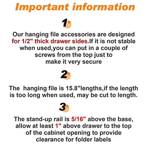 2 Pieces Hanging File Rail For 0.5 Inch Drawer Sides And 14 Pieces Plastic File Rail Clip Drawer File Rails Hook Hanging Folder Clips For File Drawer Holder Organizer #TOP3