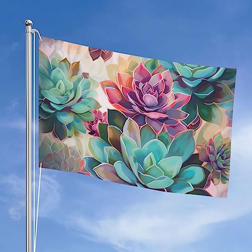 Drapeau plantes succulentes 1,2 x 1,8 m, une idée cadeau originale pour passionnés de jardin