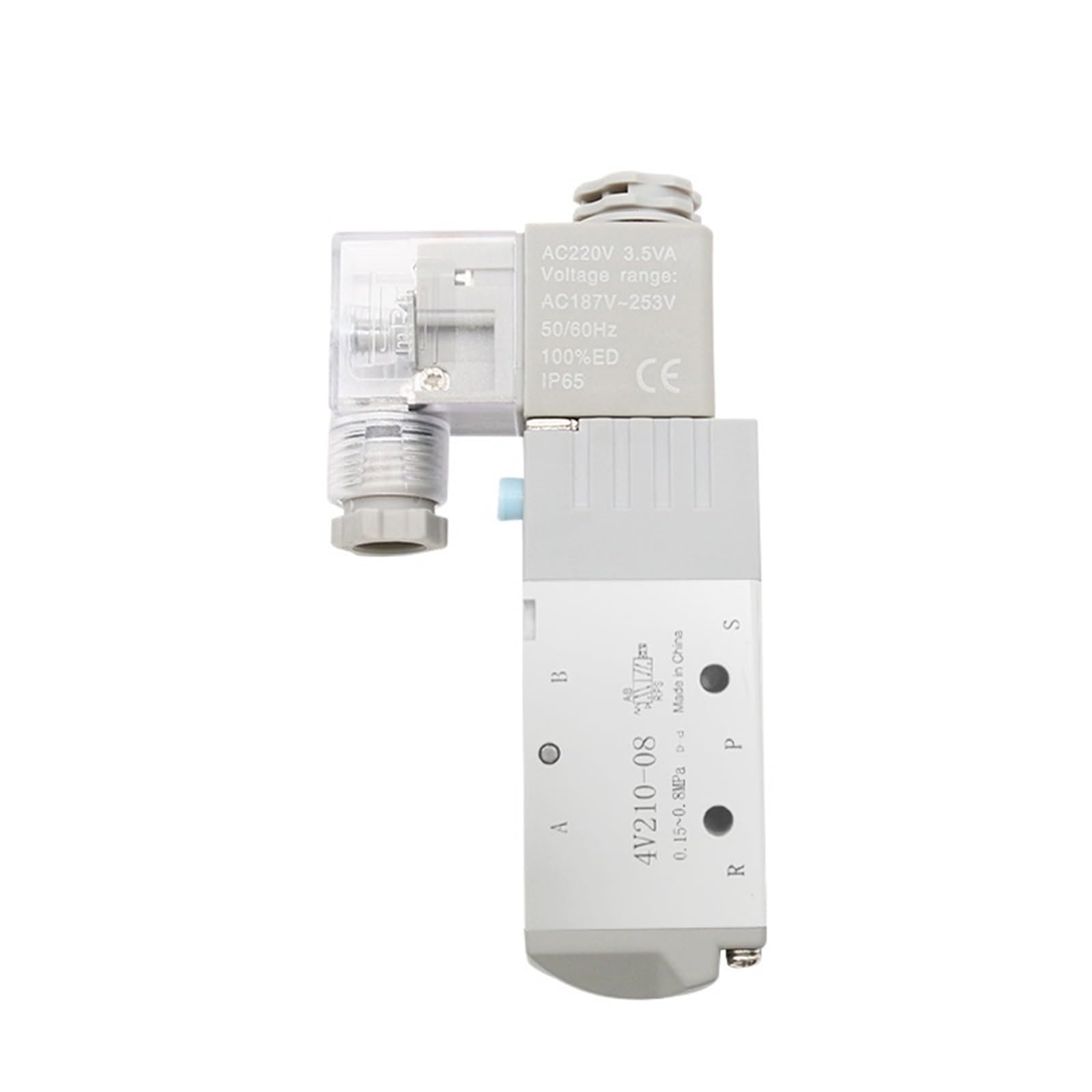 Vanne magnétique 5 voies 2 positions 24V pour circuit de commande de gaz pneumatique