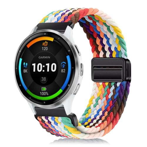 [YealRed] �o���h 22mm For Garmin Venu 4/3 45mm/Forerunner 570 47mm/Venu 2 /Vivoactive 4 �����p�X�g���b�v �e���i�C������ �ւ��x���g �ґg�X�g���b�v ���C�o�b�N�� �����x���g