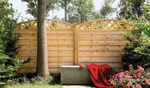 MEIN GARTEN VERSAND Holzzaun Terrassen Sichtschutz mit Bogen Maß 120 x 180 auf 160 cm (Breite x Höhe) aus Kiefer/Fichte… – Bild 3