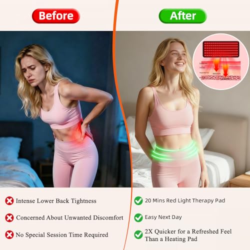 Red Light Therapy for Body, 660nm 850nm 12.6" LED Wearable Infrared Redlight Therapy Belt Wrap Pad for Belly Back Waist Shoulder Knee Muscle — view 4