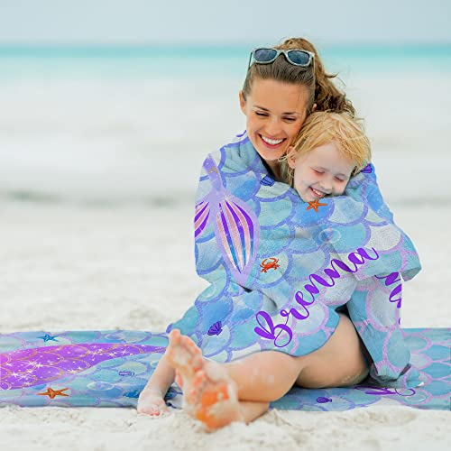 Artsadd-Personalized-Name-Beach-Towels-for-Kids-Boys-Girls-Custom-Beach-Towel-with-Name-Customized-Bath-Pool-Towels-with-Mermaid-Print-Birthday-Shower-Gift-for-Girlfriend-Daughter-Summer 51SLBoCzihL
