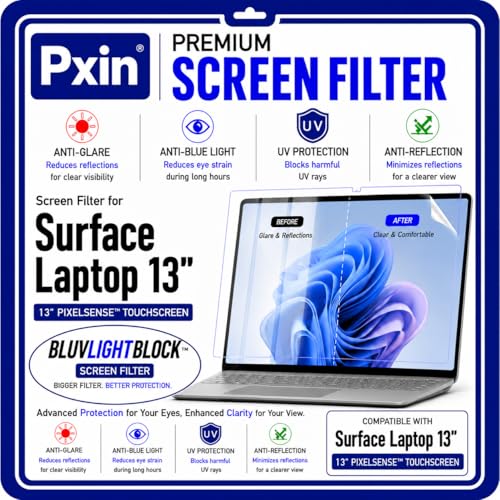 Image of Pxin Tablet Anti Bluelight and Anti Glare Screen Guard compatible with Surface Laptop 13 | BLUV Lightblock Tech | Scratch Proof | Prevents bluelight | Eye Protection | No Dry Eyes