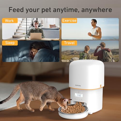 Automatic Cat Feeder, 3L Cat Food Dispenser with Anti-Jam Design, Over 180-day Battery Life, 1-6 Meals Per Day with Stainless Steel Cat Bowl, Keep Dry Food Fresh, Timed Pet Feeder Also for Small Dog - image 8