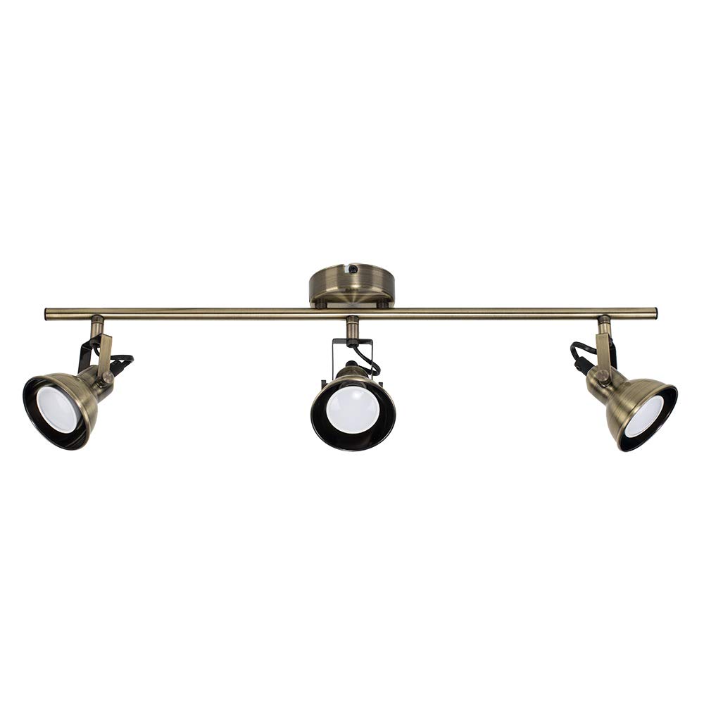 Valuelights Brunel Gold Ceiling Bar Spotlight And Gu10 Spotlight Led 5W Warm White 3000K Bulbs