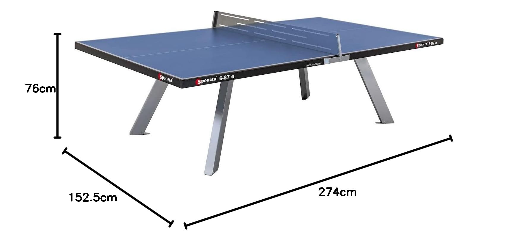 Sponeta Outdoor-Tisch S6-87e einschl. Netz, St, blau