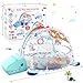 WeeHomm 5-in-1 Baby Play Mat - Dinosaur Themed Activity Gym for Babies 0-6 Months with Ball Pit, Detachable Sensory Toys, Pillow, Machine Washable