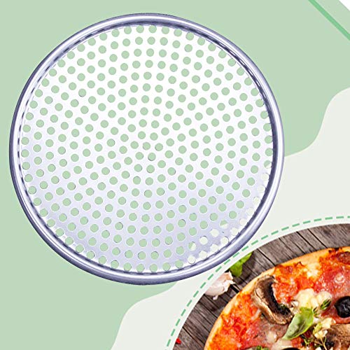 Pizza Pan Plate Hole Home Even Heating Mold Kitchen Tools Perforated Accessories Bakeware Baking und Aluminum Nonstick Tray(8) - Thumbnail 2