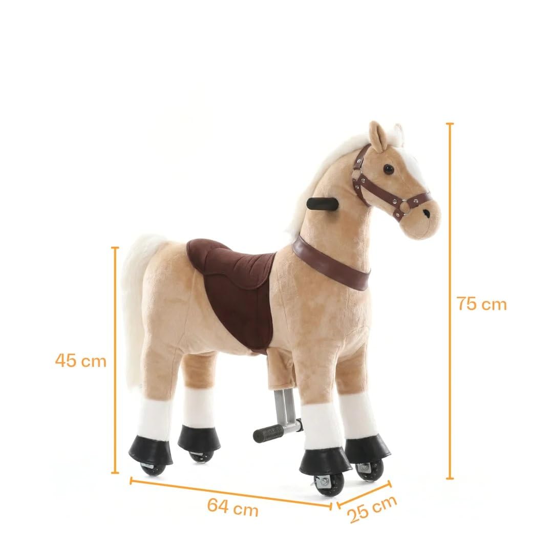 Reitpferd auf Rollen Klein, 3-5 Jahre, Schaukelpferd, Beige