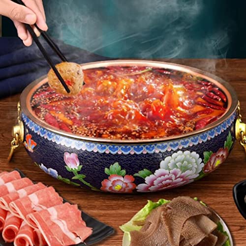 Olla caliente china de cobre roja de 36 cm miniatura 2