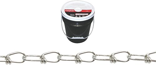 Campbell Chain Nº 2/0 pulg. Cadena de acero al carbono de doble bucle de 9/64 pulgadas de diámetro x 350 pies de largo. Cantidad total: 1