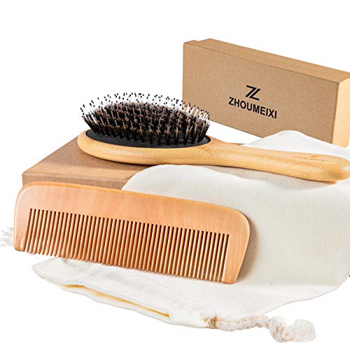 Boar Bristle Hair Brush - Hair Brushes For Women And Men - Hairbrush For Thick Hair Thin Hair Adds Shine And Improves Hair Texture (boar bristle hair brush)