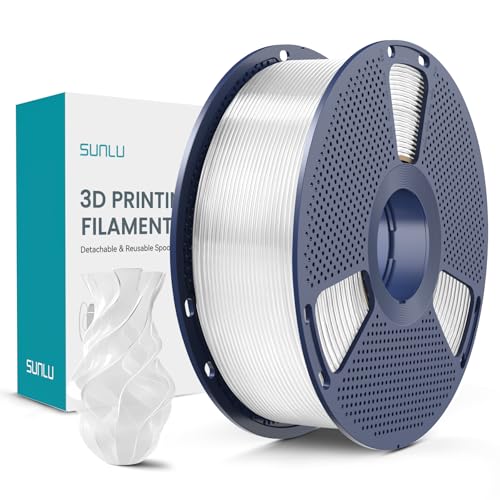 SUNLU PLA+ 3D Printer Filament PLA Plus Filament 1.75mm Toughness Enhanced 3D Filament Compatible with 3D FDM Printers Dimensional Accuracy +/- 0.02 mm 1 kg Spool(2.2 LBS) PLA+ Transparent