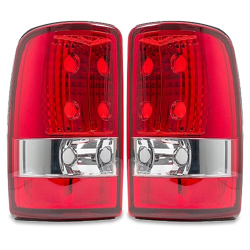 RANSOTO Tail Light Rear Brake Lamps Compatible With 2000 2001 2002 2003 2004 2005 2006 Chevy Chevrolet Tahoe GMC Yukon XL Suburban 1500 2500 Replaces GM2819199 GM2801170 Without bulb wire harness