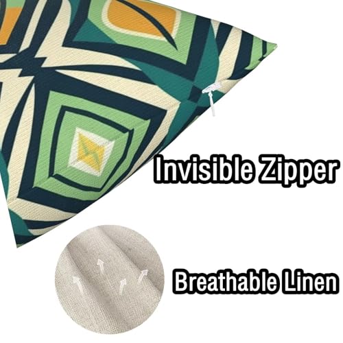 Housses de coussin vert style Inde finitions haut de gamme lot de 2