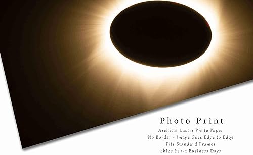 Miniatura 2 de Impresión de fotografía celestial (sin marco) Imagen del eclipse solar total en la totalidad en Nebraska Sol Luna Arte de pared Ciencia Naturaleza