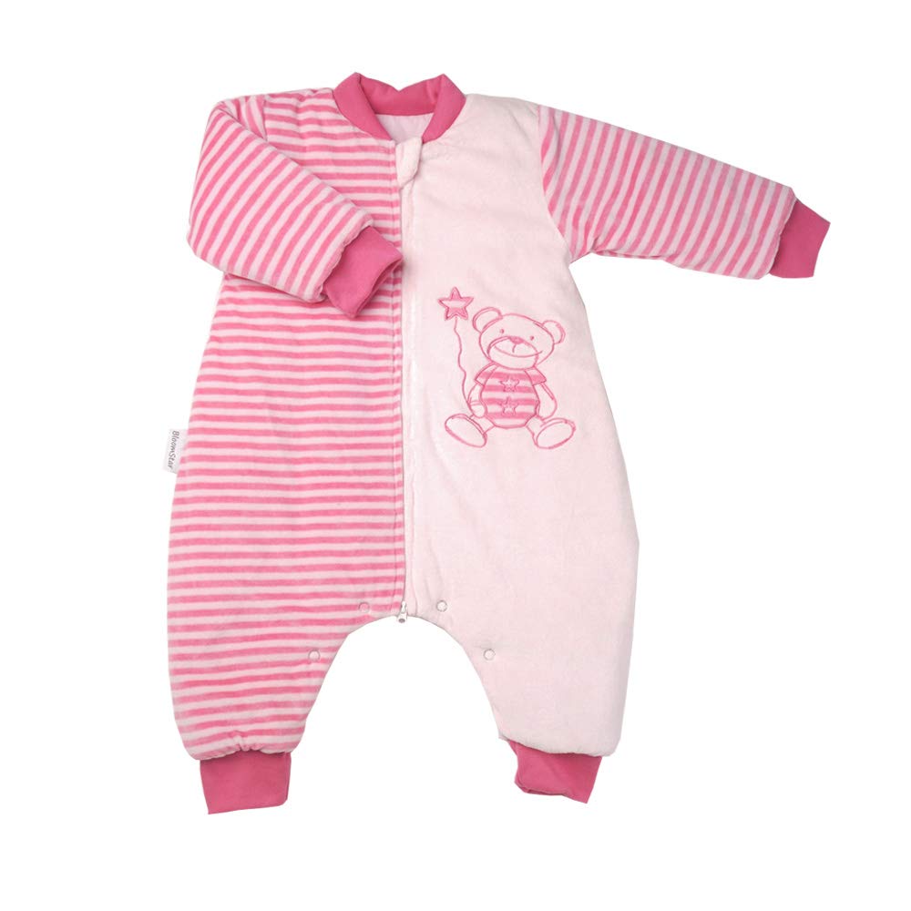 Wearable Blanket with Legs, Baby Sleep Bag with Feet Winter, Toddler Sleeping Bag,Sack with Sleeve Velvet Thick 3.5 TOG