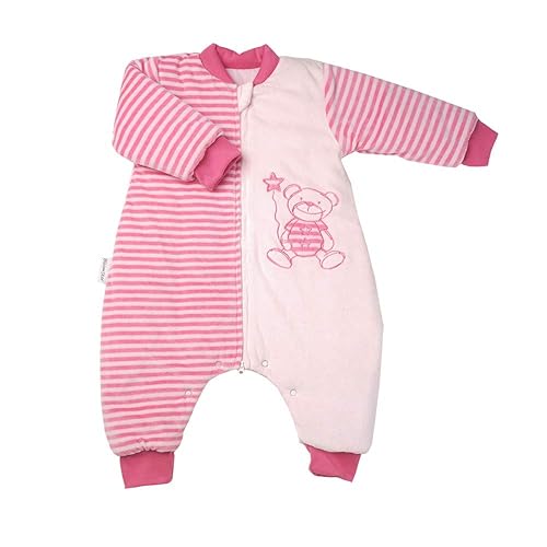 Manta portátil con piernas, saco de dormir para bebé con pies de invierno, saco de dormir para niños pequeños, saco con manga de terciopelo grueso