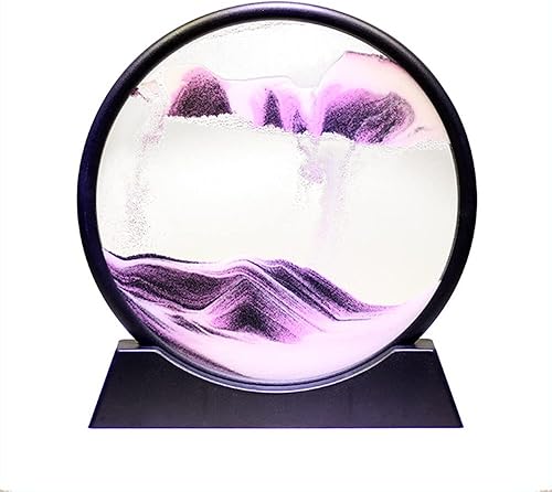 Miniatura 8 de PTGMH Arte de arena movediza pintura redonda de vidrio para mesa de arena y agua, decoración para el hogar y la oficina, arena mágica 3D, regalos de