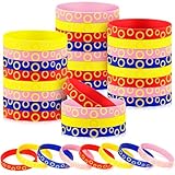 Suncalla 24 Pcs Blue Gold Ring Silicone Bracelets Gifts Video Game Party Favors Cartoon Bracelets Party Supplies Blue Prize Fillers Carnival Goodie Bag Stuffers for Teacher Classroom Rewards Supplies
