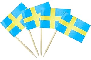 Sweden Flag Cupcake Toppers Toothpick Decor