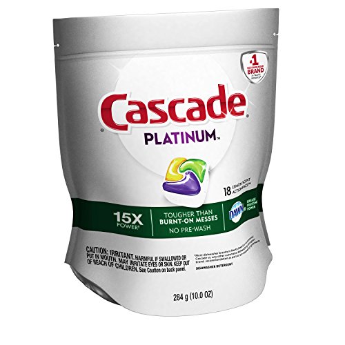 Image of Cascade Platinum ActionPacs Dishwasher Detergent Lemon Scent, 18 ct