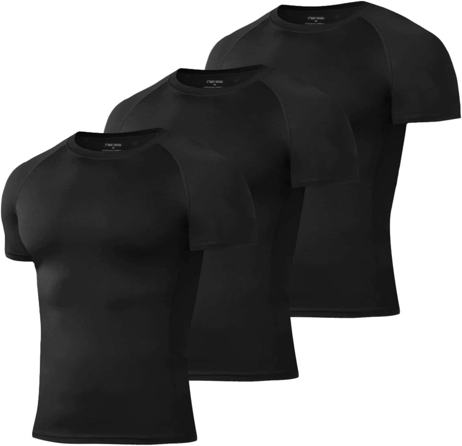 Niksa Men's Compression Shirts, Compression Shirts for Men Short Sleeve Athletic, Quick Dry Workout T Shirts Base Undershirt