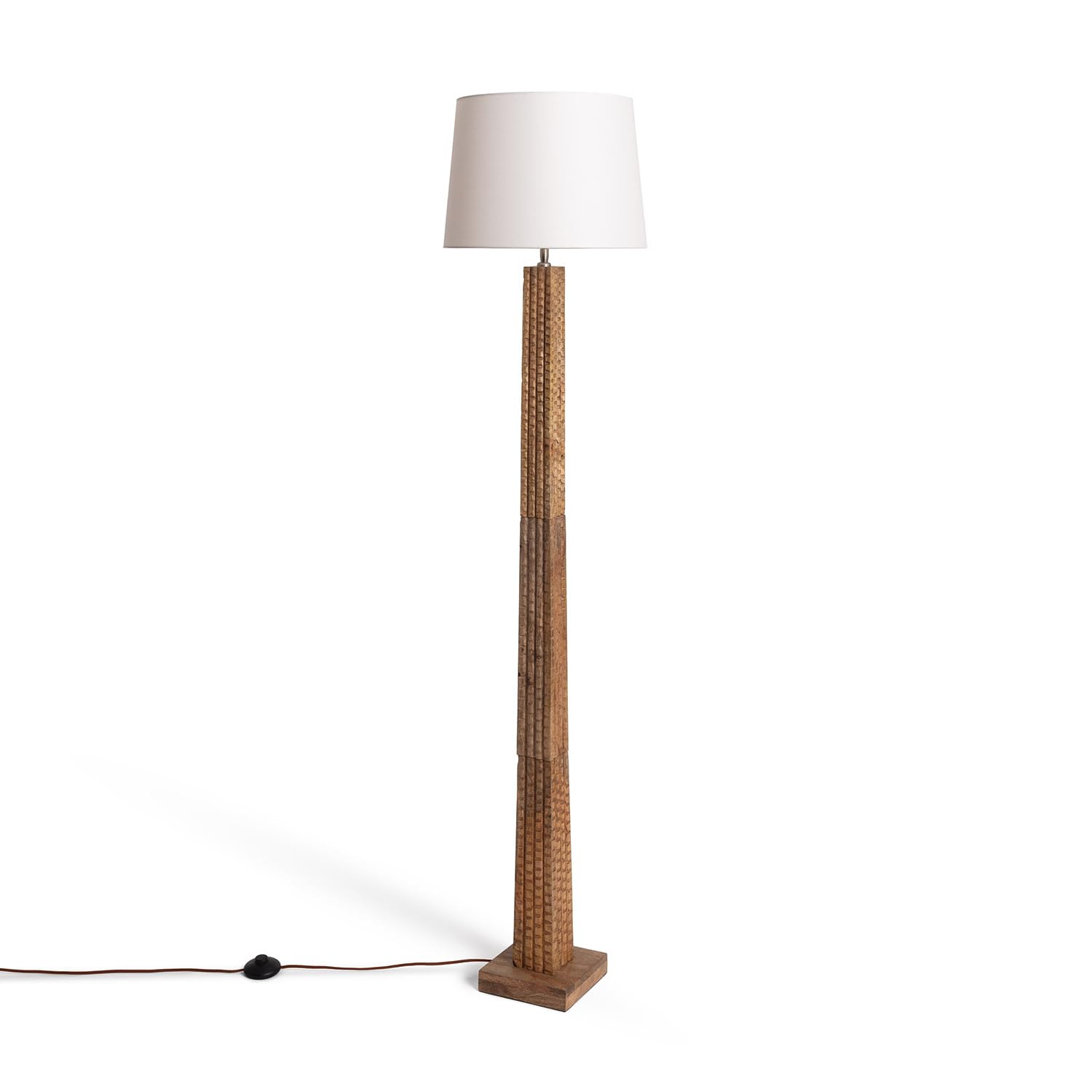 Lámpara de Pie Madera Kyathi Blanco | CasquilloE27