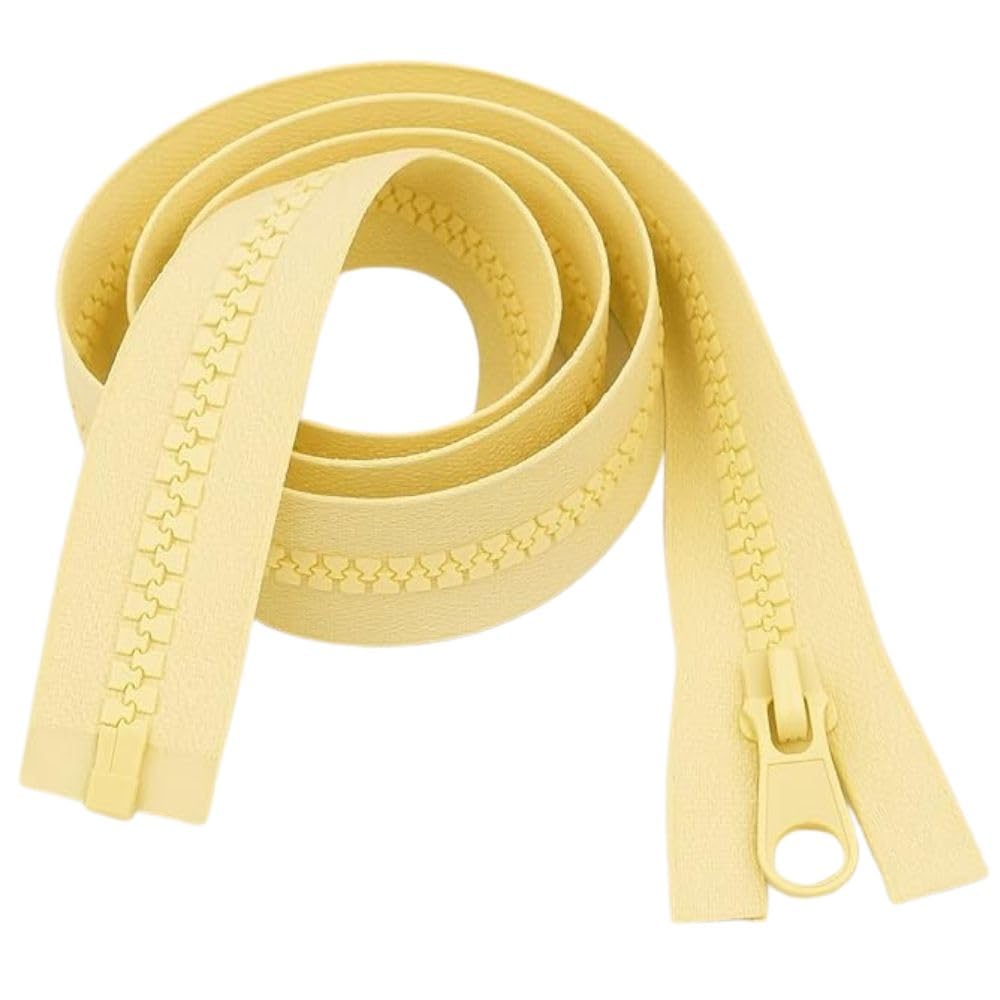 28" (71cm) Pale Yellow Chunky Zip - Heavy-Duty Open-Ended Separating