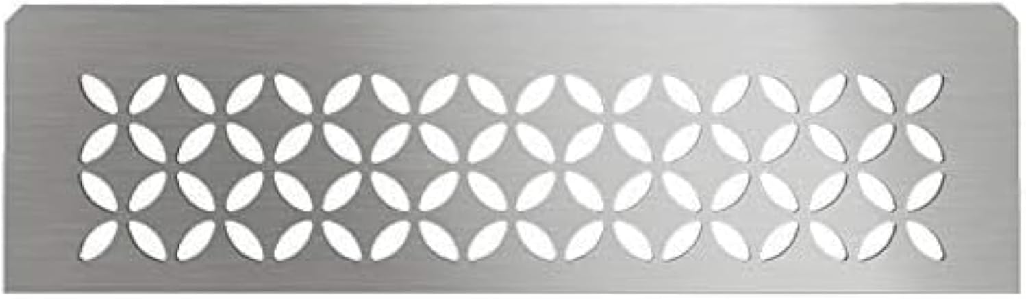 Schluter Rectangular Shelf for Prefabricated Kerdi Board SN/-SNLT Niches - 4mm Thick, Floral Design, Stainless Steel Material, Brushed Stainless Steel Finish - SNS1D5EB