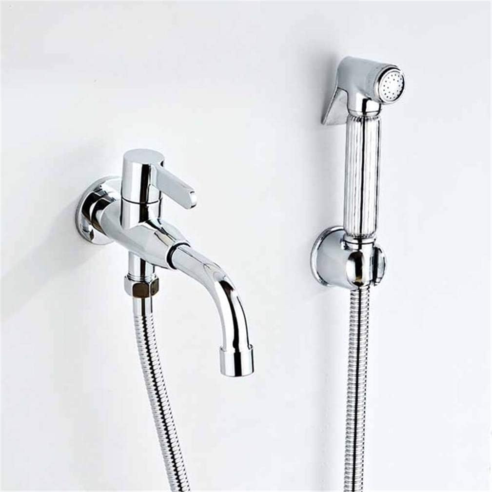 LUNEZY Muslim Bidet Faucets Wall Brass Chrome Cold Water Toilet Corner Valve Handheld Hygienic Shower Head Anal Cleaning Ass Bidet Dusche Shattaf,Chrome Set 1