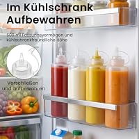 OAMCEG 3 Stück Squeeze Flasche 1000ml, Plastik Quetschflasche für Saucen,Öl – Ansicht 7