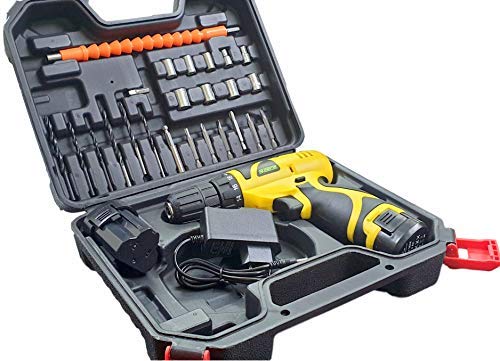 Cheston 12V Cordless Drill Machine Screwdriver Kit | 10mm Keyless Chuck | 2 Lithium-ion 1200 MAH Batteries | Torque setting (18+1) |1350 RPM |Reversible Variable Speed| 24 Accessories drill bits in carrying tool kit case (B07Q4VDLX7) Amazon Price History, Amazon Price Tracker