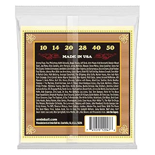Ernie Ball Earthwood Silk and Steel Cordes extra souples Bronze 80/20, pour guitare acoustique, calibre 10-50 - Les Beatles, Paul McCartney, John Lennon, RIngo Starr, George Harrison Ernie Ball Earthwood Silk and Steel Cordes extra souples Bronze 80/20, pour guitare acoustique, calibre 10-50 – Image 2