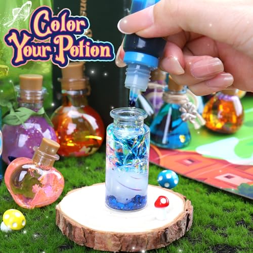 Potion Making Kit for Kids, Mystery Fairy Craft Potions Kits with 20 Potion Bottles Colorful Light Strips Party Favors Christmas Decorations Birthday Gifts Toys for 6 7 8 9 10+ Year Old Girls Boys