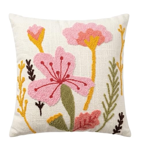 Best Decorative Cushion Covers: Cotton vs Velvet 38 Boho Embroidery Tufted Cotton Canvas Cushion Cover | Textured Dec...