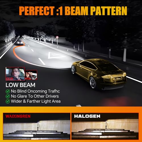 WAIXINGREN H11 Led Headlight Bulb - 32000LM 6500K Brighter, 100W H8 Led Fog Light Bulb with Fan, 1:1 Size, IP68 Waterproof, Plug and Play Easy Installation, Pack of 2 (H11/H9/H8) - Image 3