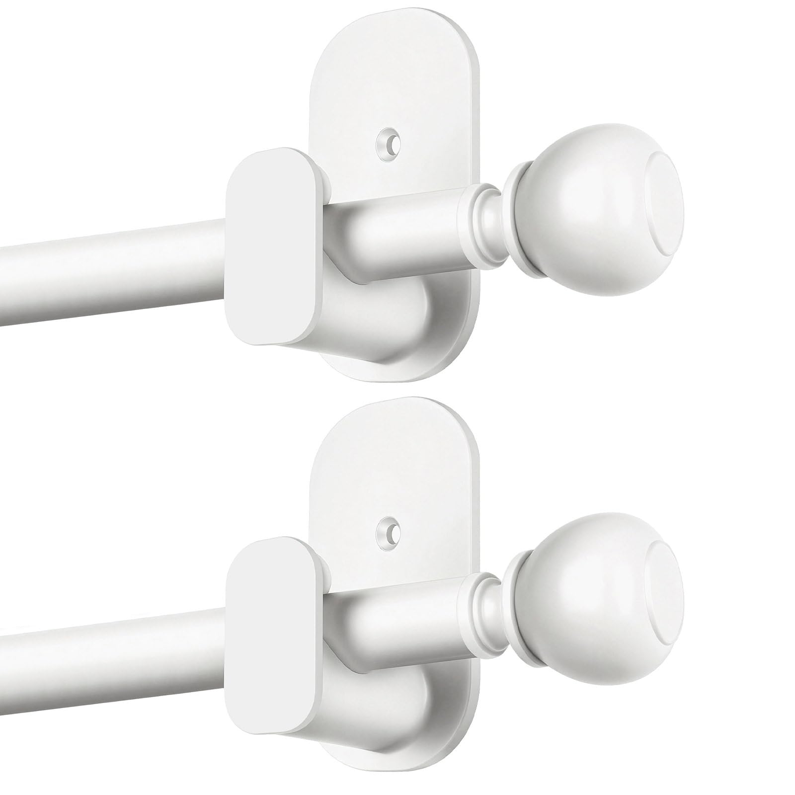 USFOOK Curtain Rods No Drilling, 5/8 Inch Adhesive Curtain Rod for Windows, White โ image 1