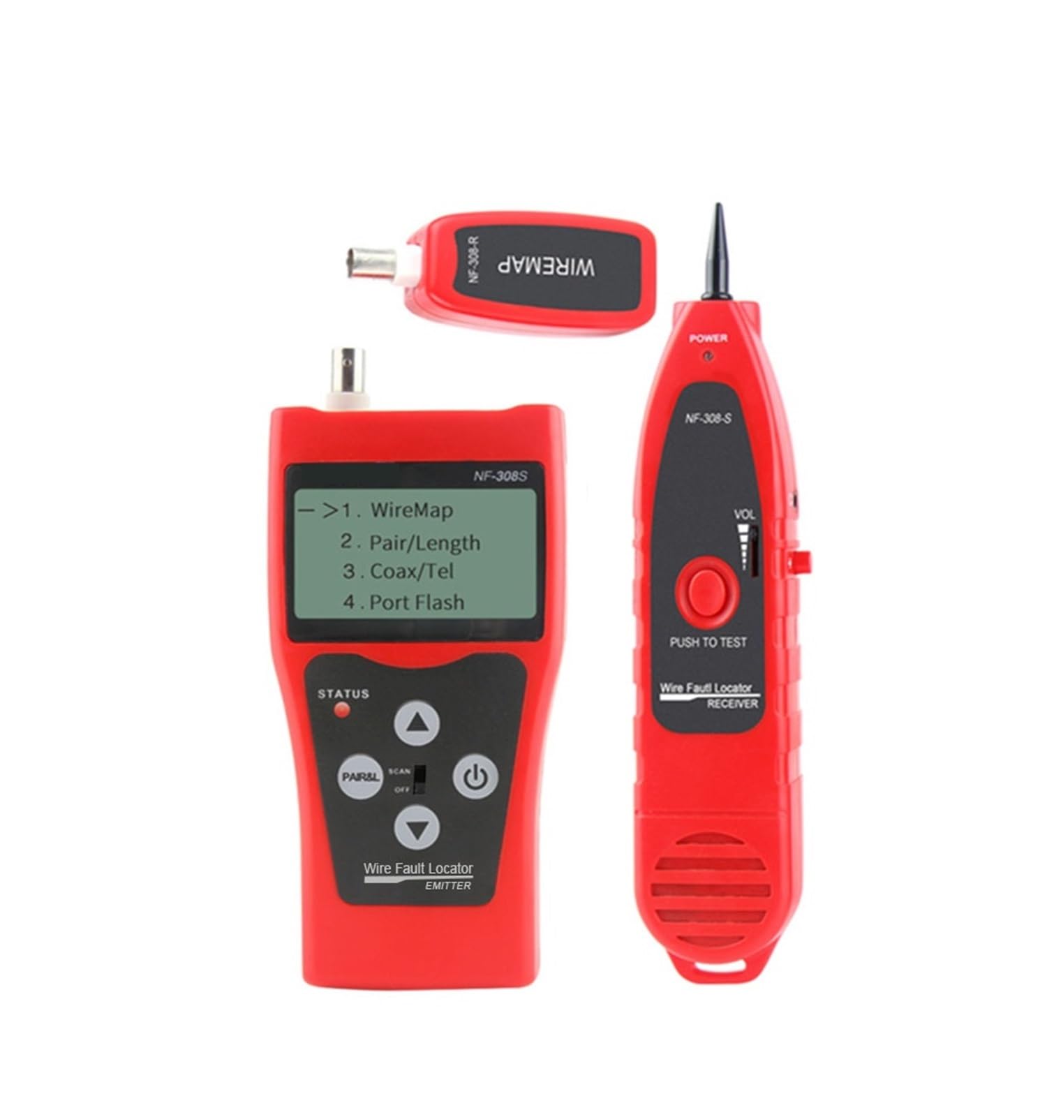 NF-308 Tester kabli monitorujących sieć Lokalizator uszkodzeń przewodów LCD Pomiar sieci LAN Koncentryczny BNC USB RJ45 RJ11 Testy transmisji