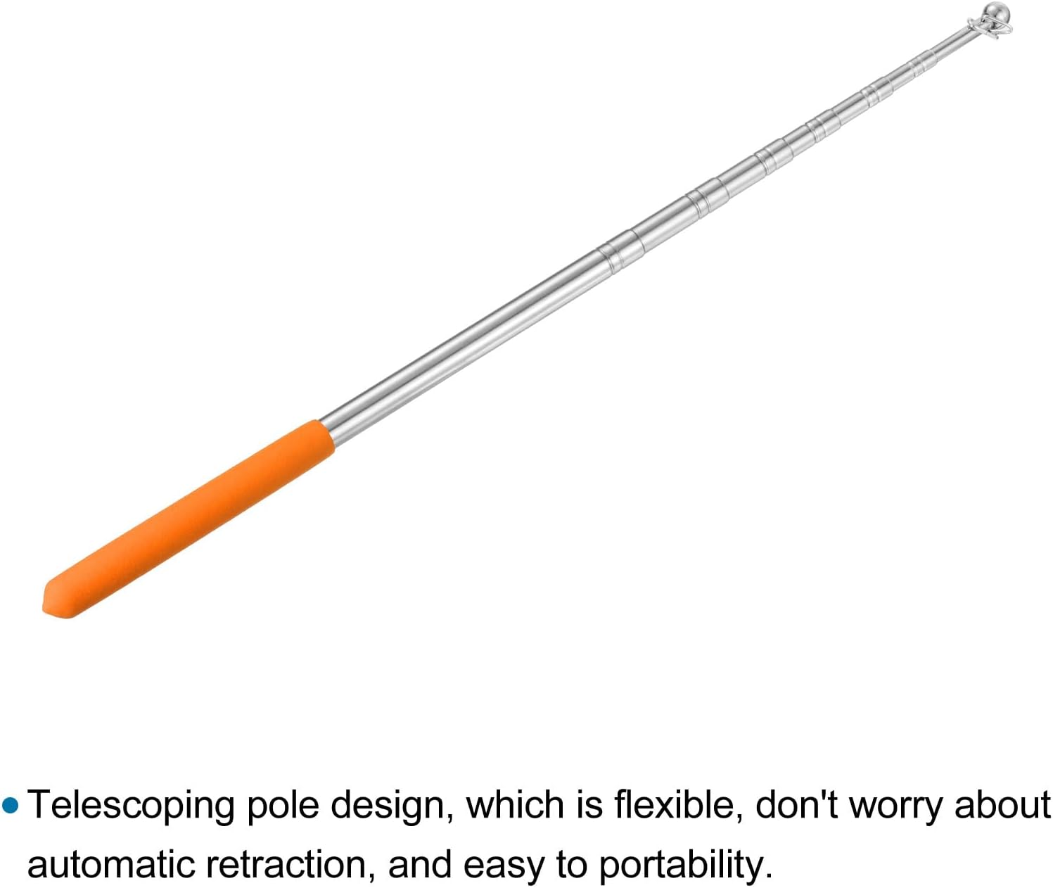PATIKIL 5 Feet Telescopic Handheld Flagpoles, 2 Pack Stainless Steel Extendable Portable Guide Flag Pole for Tour Guides Teacher Pointer, Yellow image 5