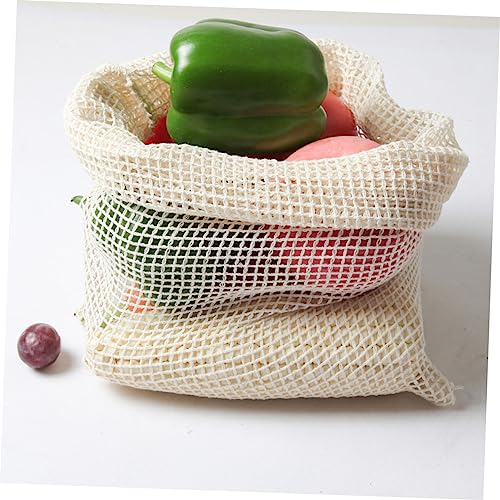 COLLBATH 3 Pecas Saco De Malha De Algodão Com Cordão Sacos De Armazenamento De Malha De Algodão Saco