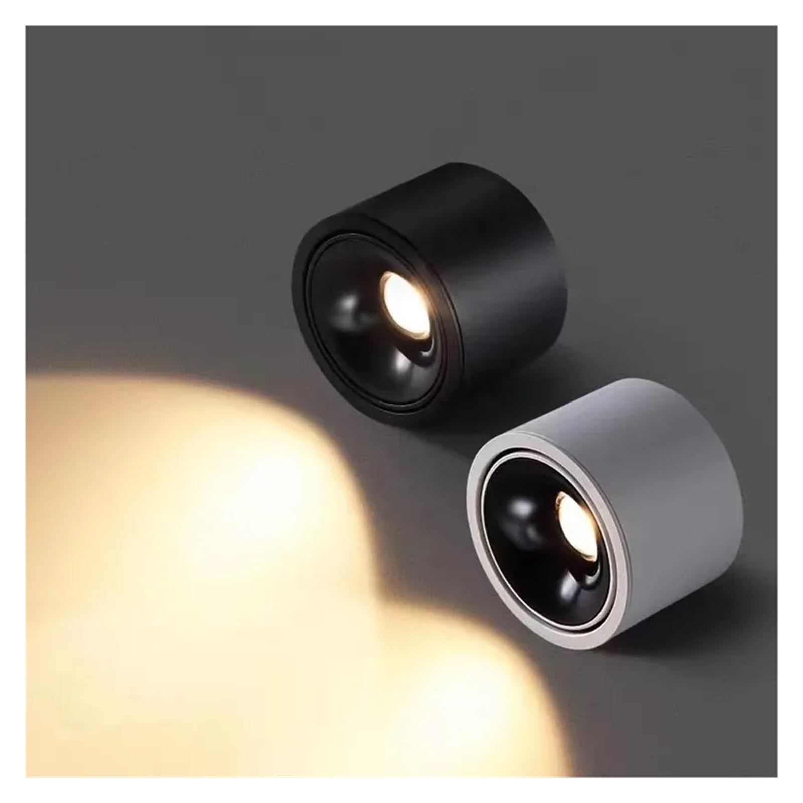 Regulowany reflektor LED z regulowanym kątem COB ultra jasna rura montowana na powierzchni mała lampa sufitowa (czarna, neutralne światło)