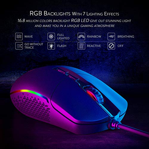 Image of Redragon Invader M719 Wired USB Gaming Mouse with 7 Programmable Buttons / 10000 DPI /RGB Lighting for Windows /Mac PC