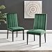 Modway Catalyst Channel Tufted Performance Velvet Parsons Dining Side Chairs in Green-Set of 2