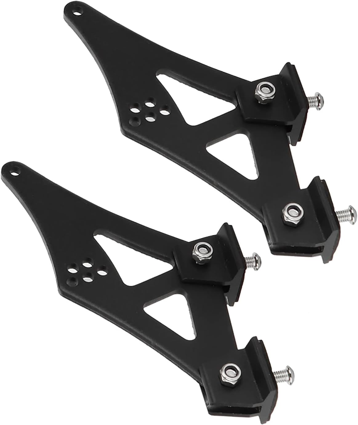 Rear Wing Spoiler Aluminum Mount Brackets, Universal Adjustable Design with Drilling Required, Car Exterior Styling Mounts, Black Finish for SUV Owners, Sports Car Enthusiasts